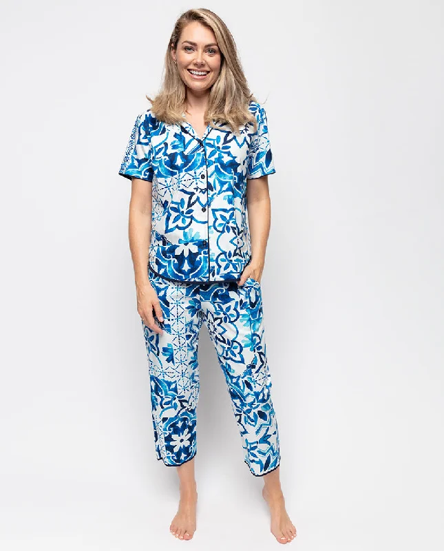 Marie Tile Print Pyjama Top