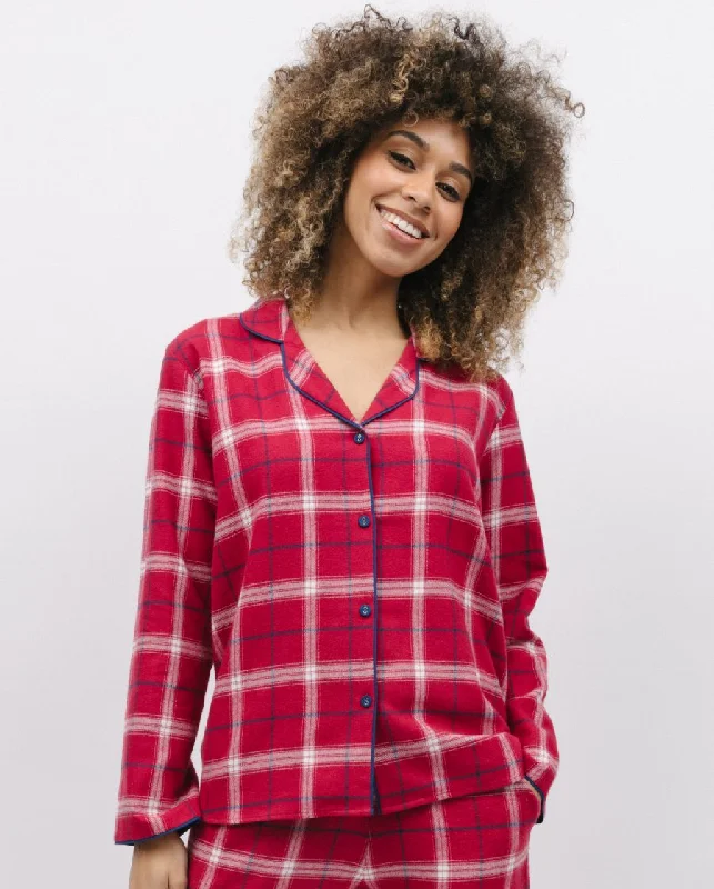 Noél Womens Super Cosy Check Pyjama Top