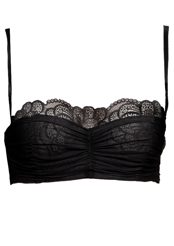 Paris Draped Tulle Soft Cup Underwire Balconette Bra