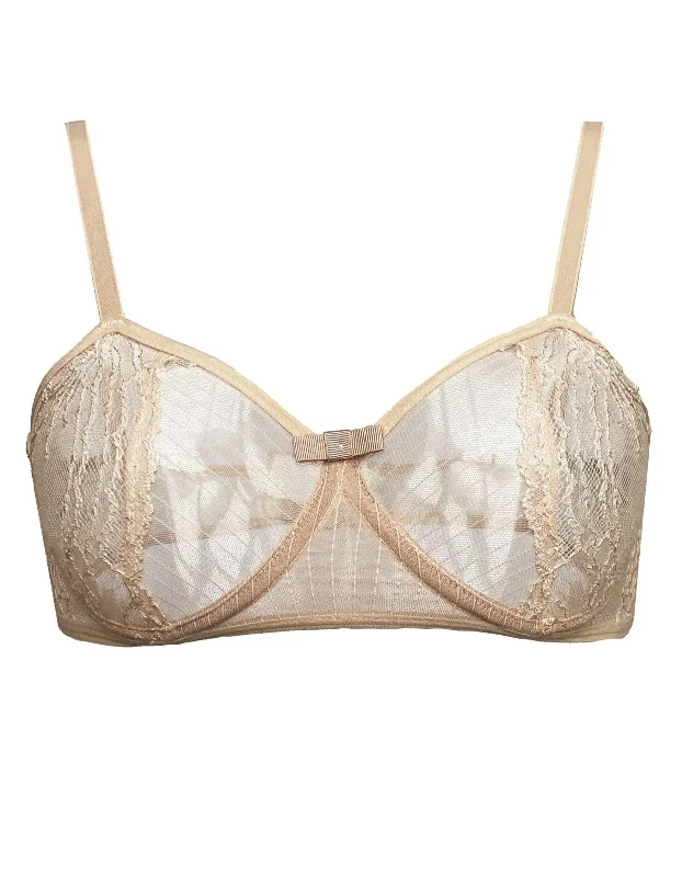 Petunia Lace and Stripe Tulle Soft Underwire Bra