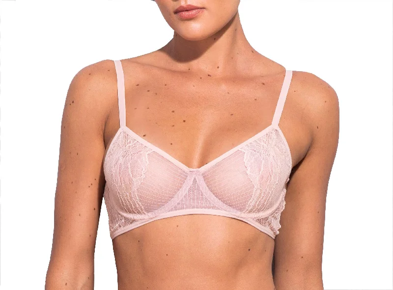 Petunia Lace and Stripe Tulle Soft Underwire Bra