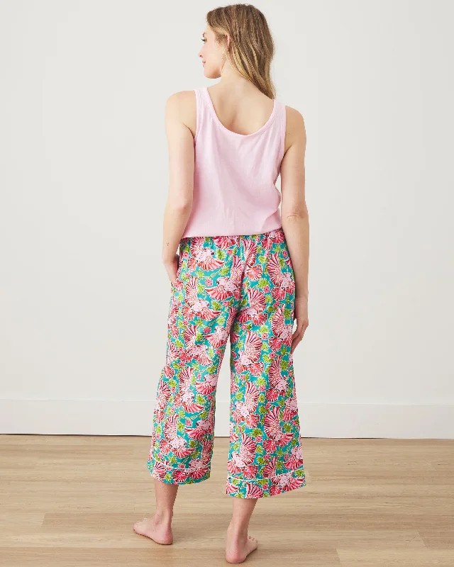 Playful Parrots - Cropped PJ Pants - Tropical