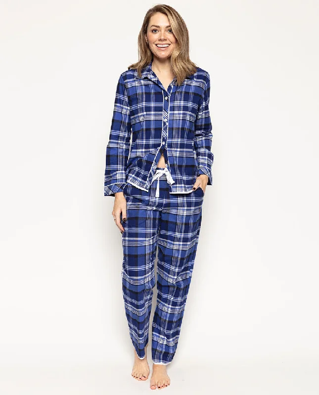 Riley Womens Brushed Check Pyjama Top