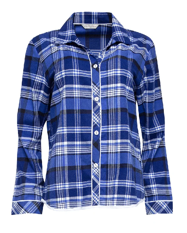 Riley Womens Brushed Check Pyjama Top