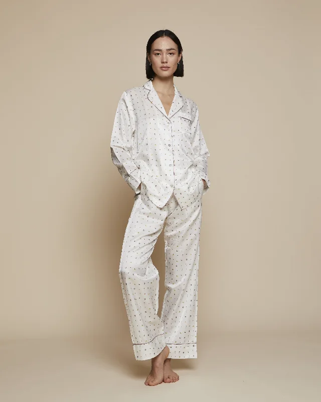 Ronja Cotton Silk Pyjama in Beach Day - Bottom