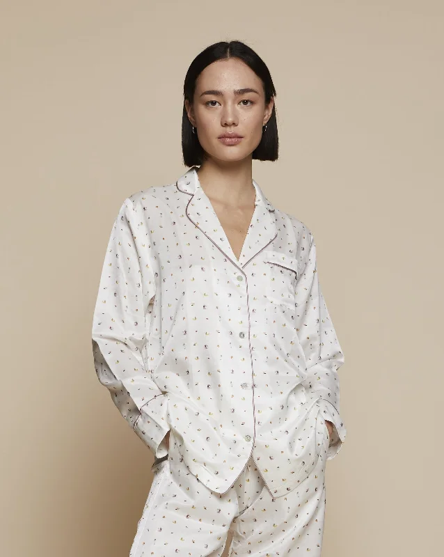 Ronja Cotton Silk Pyjama in Beach Day - Top