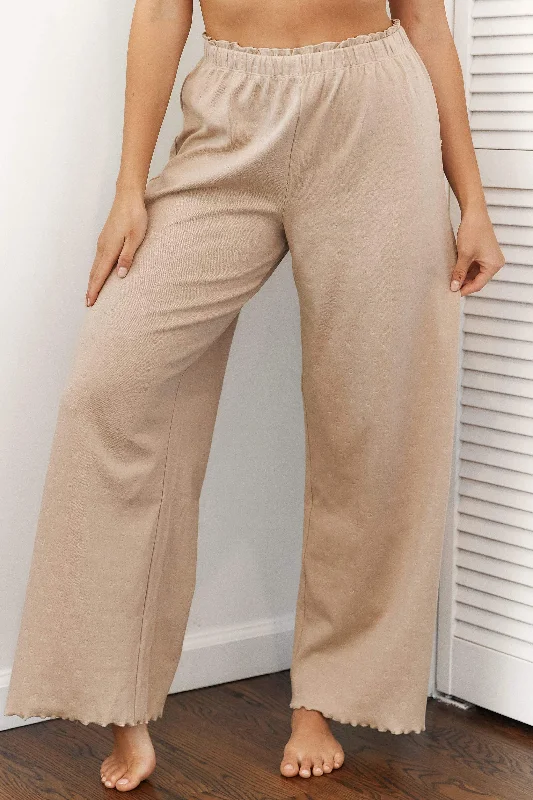 Ruffle Pyjama Trousers - Mink