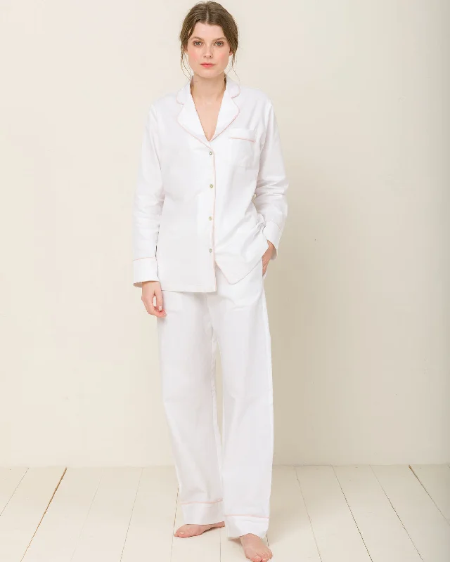 Sophia Linen-Mix Pyjama in Moonlight White - Bottom