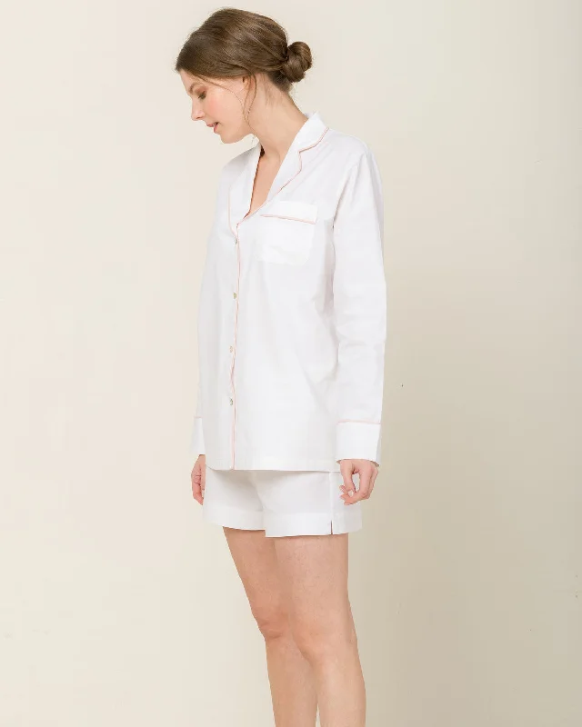 Sophia Linen-Mix Pyjama in Moonlight White - Top