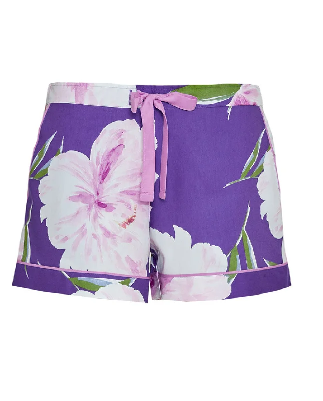 Valentina Purple Floral Print Shorts