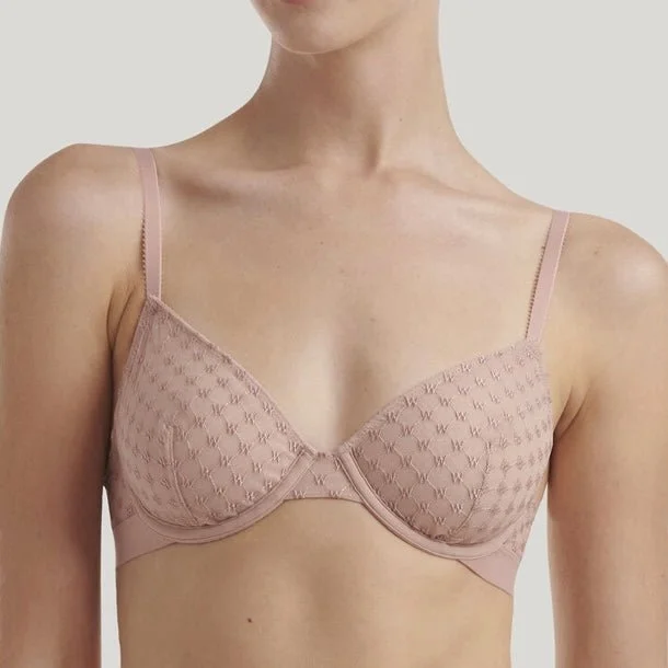 Wolford - Sheer Logo Full Cup Bra - Powder Pink