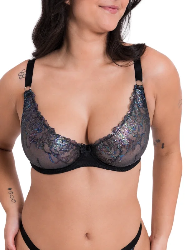 Stand Out Plunge Bra - Black Sparkle