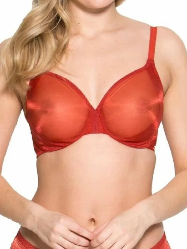 Glossies Sheer Moulded Bra - Cayenne