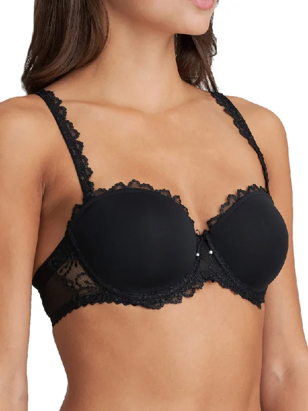 Jane Padded Strapless Bra - Black