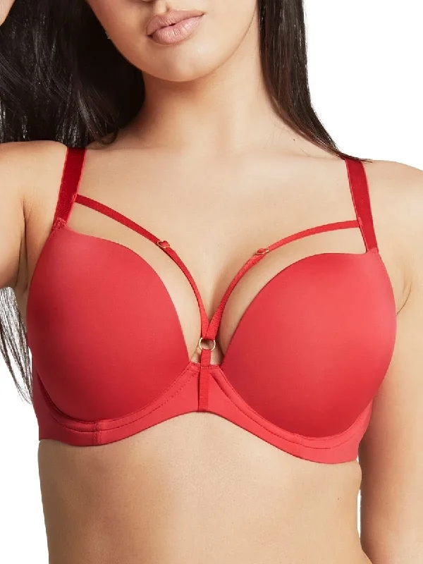 Faith Amour Moulded Plunge Bra - Red