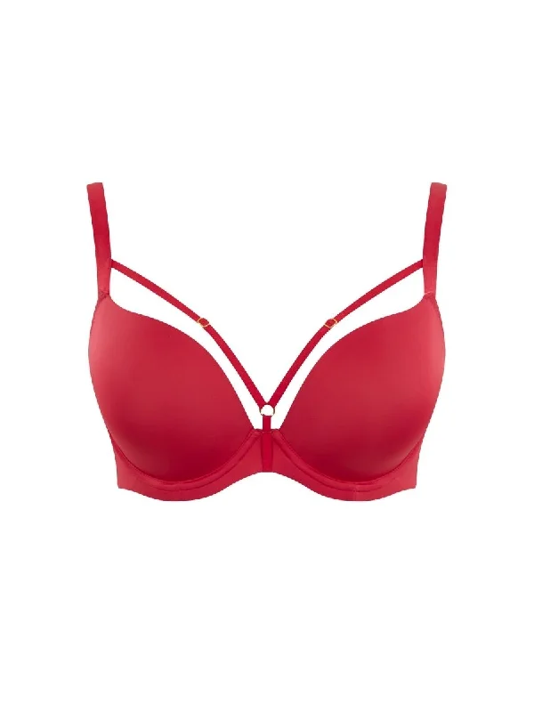 Faith Amour Moulded Plunge Bra - Red