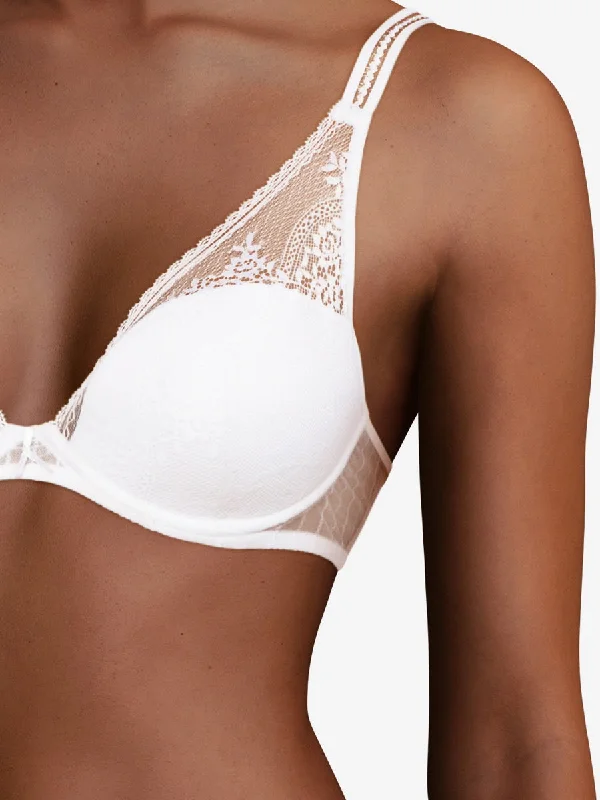 Maddie Plunge T-Shirt Bra - White