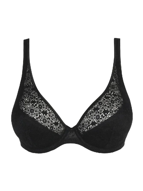 Epirus Half Padded Plunge Bra - Black