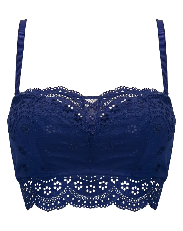 Swoon Strapless Longline Bra In Navy - Pour Moi