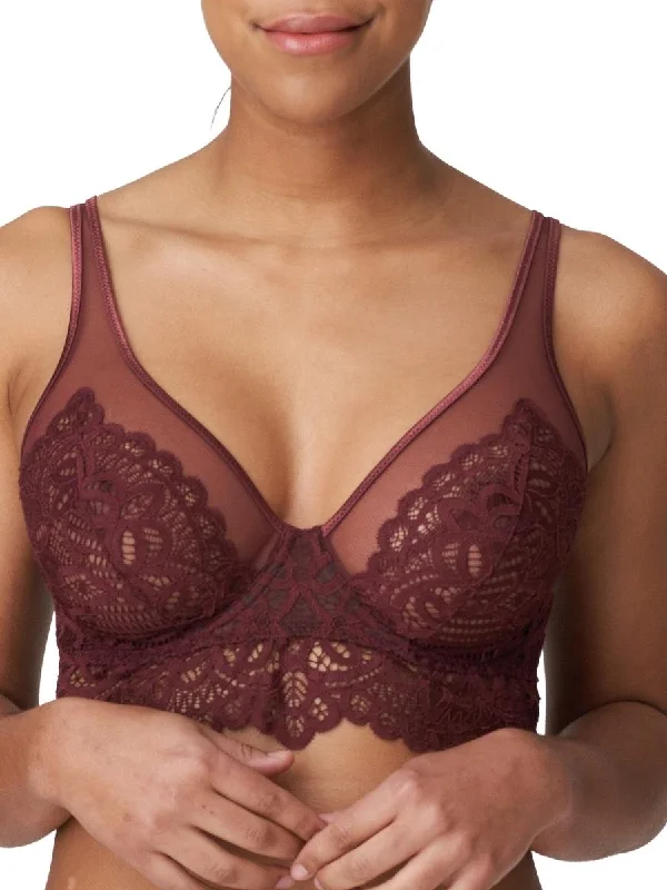 Twist First Night Longline Plunge Bra - Merlot