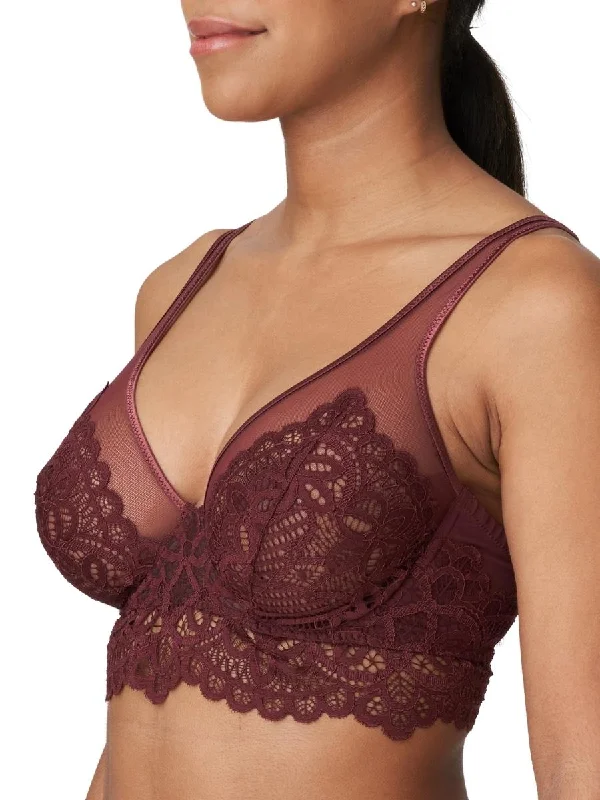 Twist First Night Longline Plunge Bra - Merlot