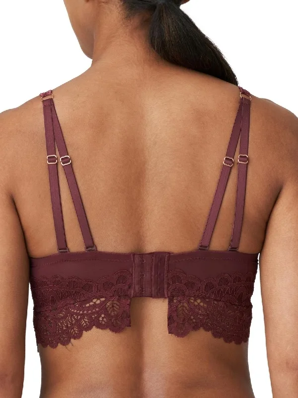 Twist First Night Longline Plunge Bra - Merlot