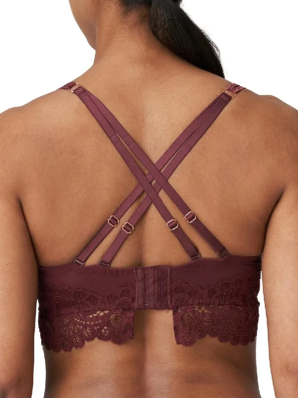 Twist First Night Longline Plunge Bra - Merlot