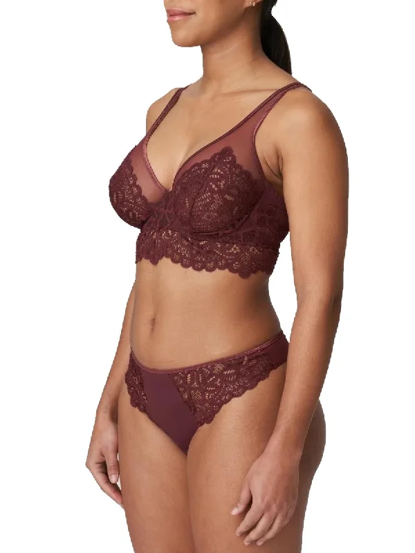 Twist First Night Longline Plunge Bra - Merlot