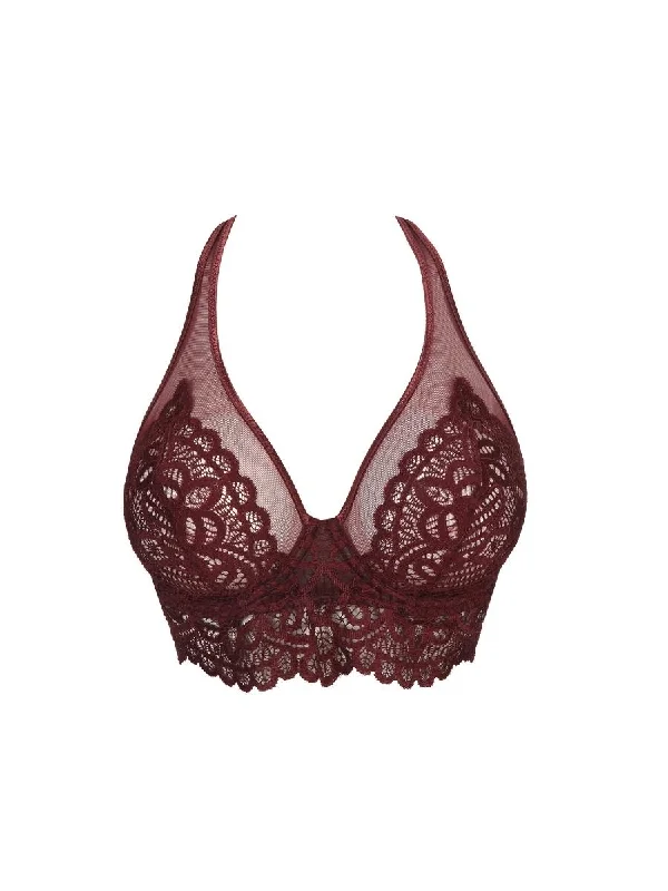 Twist First Night Longline Plunge Bra - Merlot