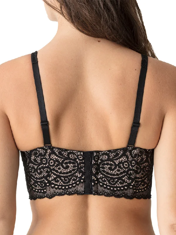 Twist ""I Do"" Deep Plunge Longline Bra - Zwart