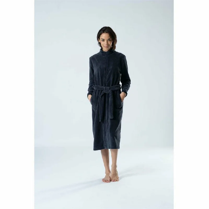 Aspen Bamboo and Cotton Zip-Up Robe with Pockets