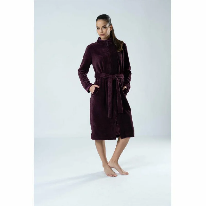 Aspen Bamboo and Cotton Zip-Up Robe with Pockets