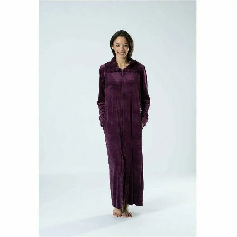 Aspen Long Zip-Up Women's Bamboo Velour Robe