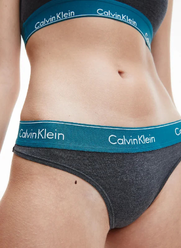 Calvin Klein | Modern Cotton Thong | Charcoal / Topaz