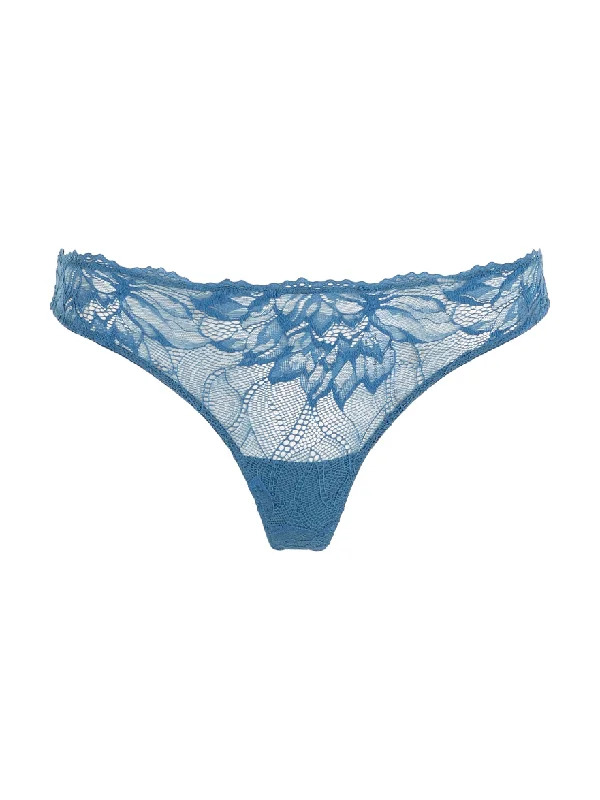 Calvin Klein Seductive Comfort Lotus Flower Thong In Cha Midnight