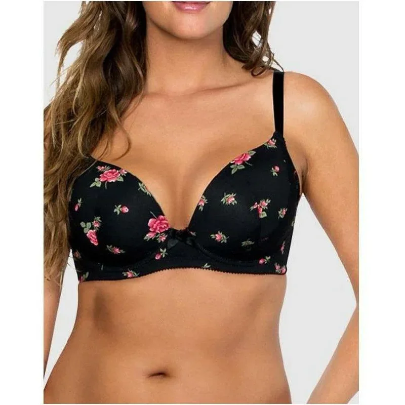 Black W/Rose Print