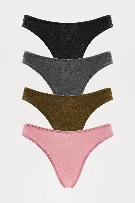 Comfy Vibes Seamless Bikini 4 Pack Panties - Mauve/combo