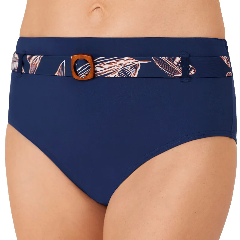 Amoena Lanzarote High Waist Brief - Indigo Blue & Amber - 71629