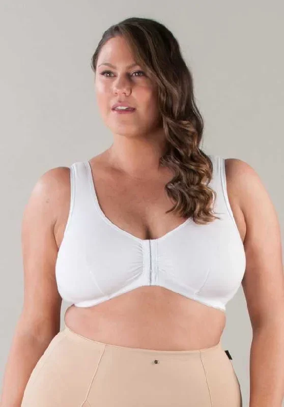 Women Plus Size Cotton Front Closer Bra White Color