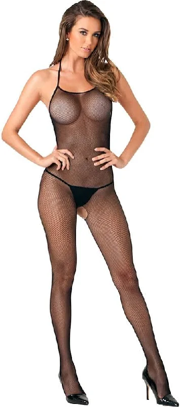 Crotchless Halter Fishnet Bodystocking