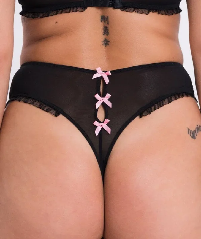 curvy-kate-frill-me-high-waist-thong-black-pink