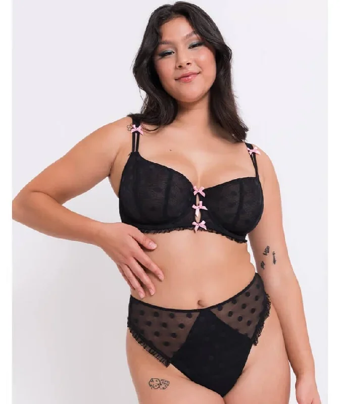 curvy-kate-frill-me-high-waist-thong-black-pink