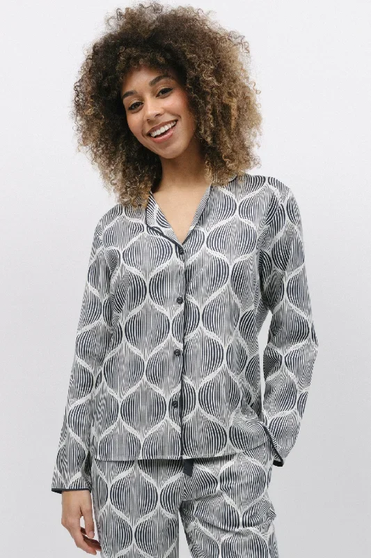 Nicole Geo Print Long Sleeve Pyjama Top