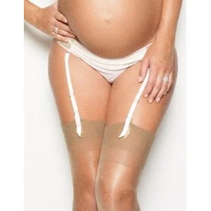 Frosted Almond Suspender Maternity Brief | Size S