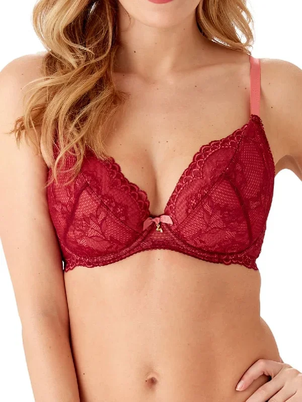 Superboost Lace Padded Plunge Bra - Cranberry/Raspberry Sorbet