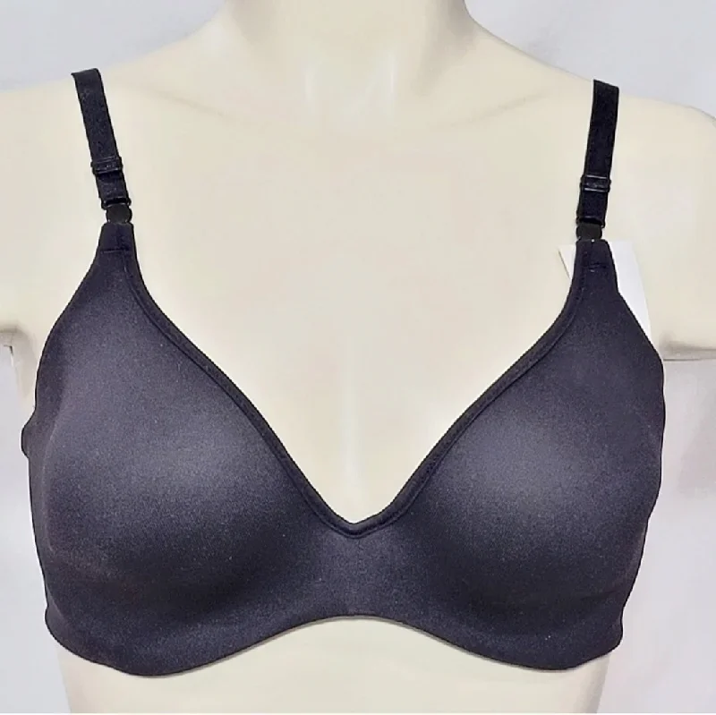 Hanes HU06 HC01 Barely There 4104 Invisible Look Convertible UW Bra 34D Black