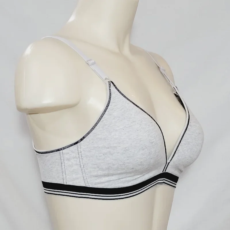 hanes-hc47-cotton-stretch-wire-free-t-shirt-bra-36c-gray-black-nwt