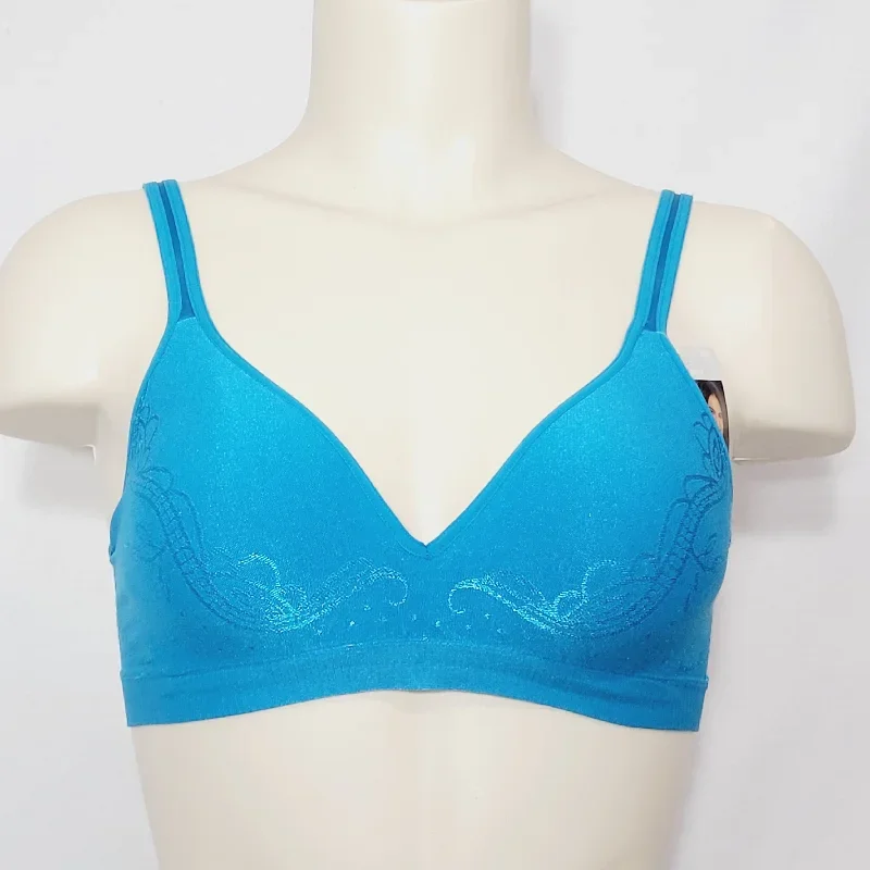 Hanes HC80 Barely There 4546 Wire Free Soft Cup Bra SMALL Turkish Teal NWT