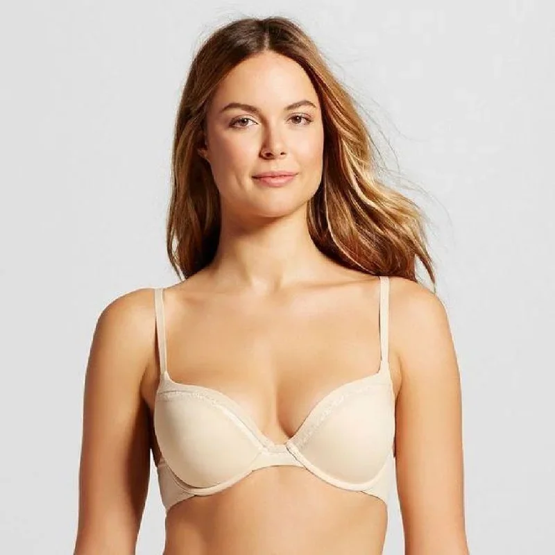 Maidenform Self Expressions DM9500 SE9500 Comfort Devotion Back Smoothing Memory Foam Demi UW Bra 38DD Nude Latte