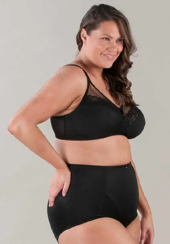 Diana No-Wire Padded Straps Minimizer Plus Size Bra Black